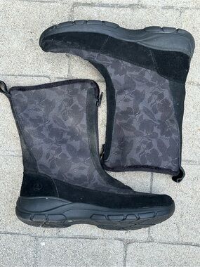 Comfort Zip-Up Women's Black Patterned Winter Boots winter gorpcore outdoors